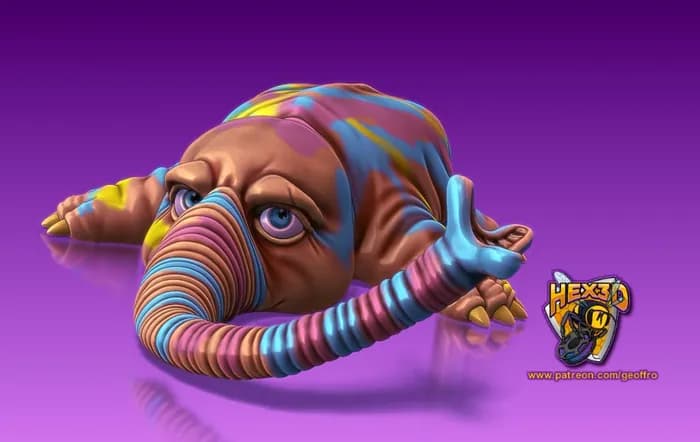 STL - Picasso Style Elephant Figure