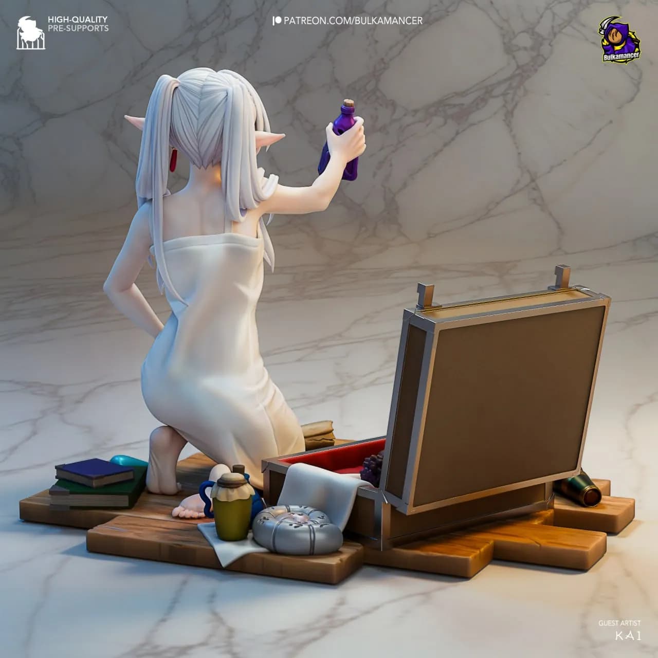 STL - Figura de elfa con poción render 4