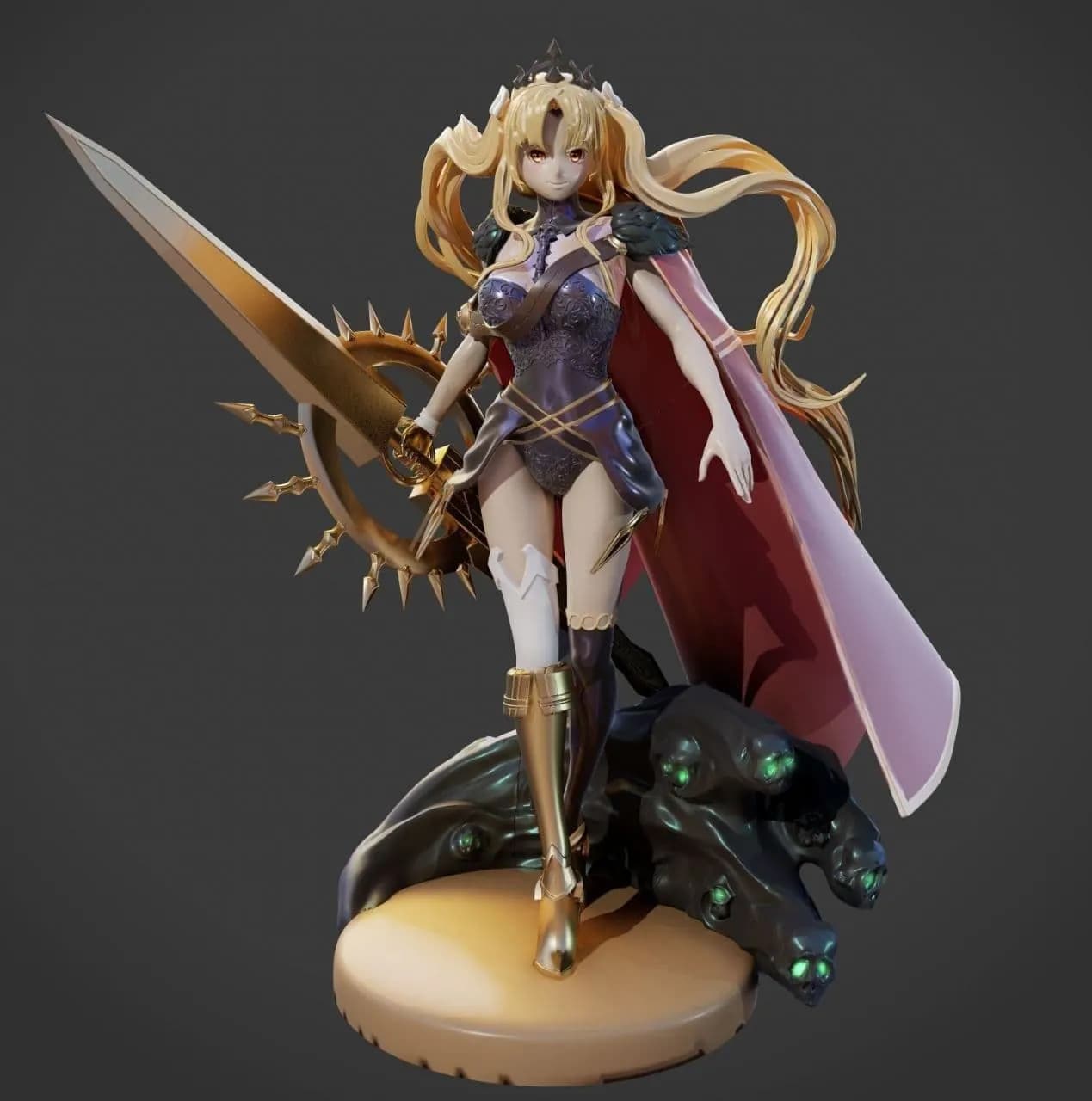 STL - Figura de Ereshkigal con espada