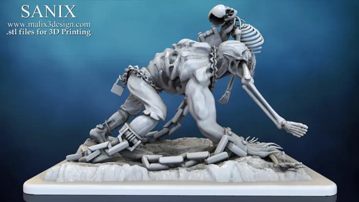 STL - figura de esqueleto Lifestealer render 3