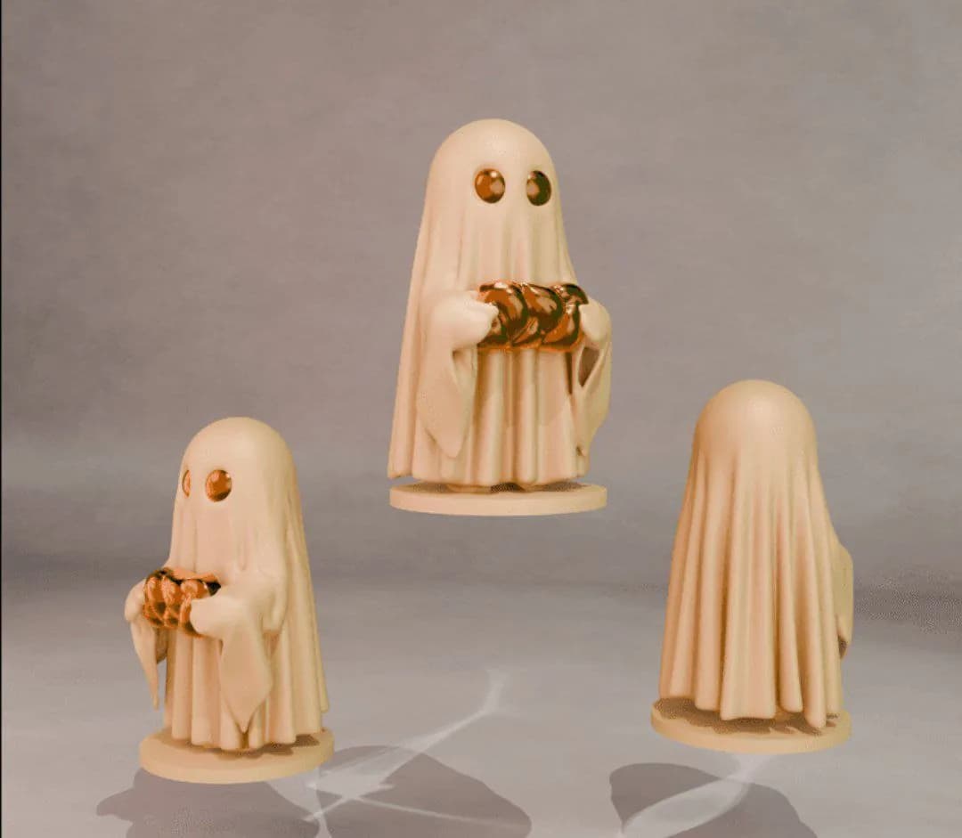 STL - Figura de fantasma con calabaza