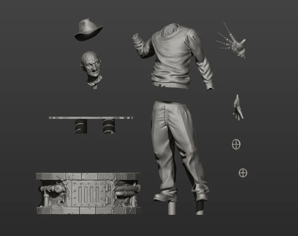 STL - Figura de Freddy Krueger 2 render 3