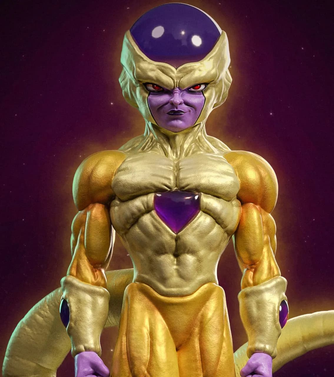 STL - figura de Freezer dorado 2