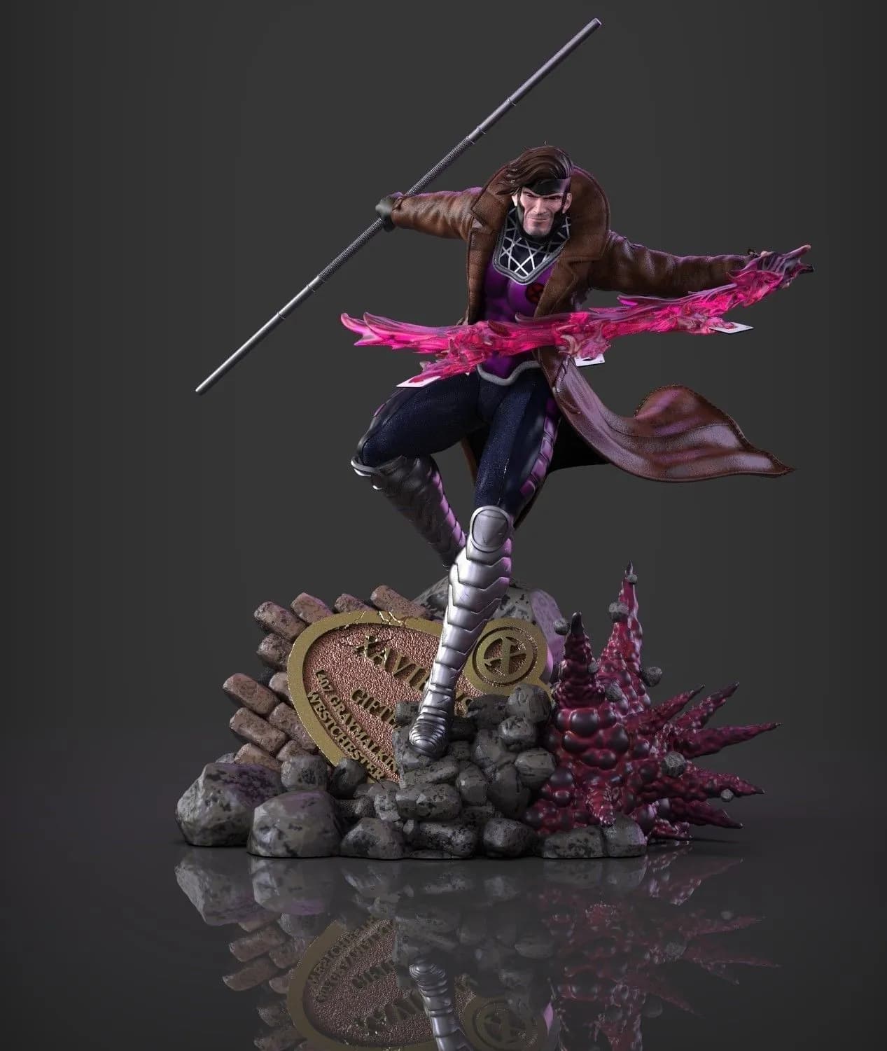 STL - Figura de Gambit render 3