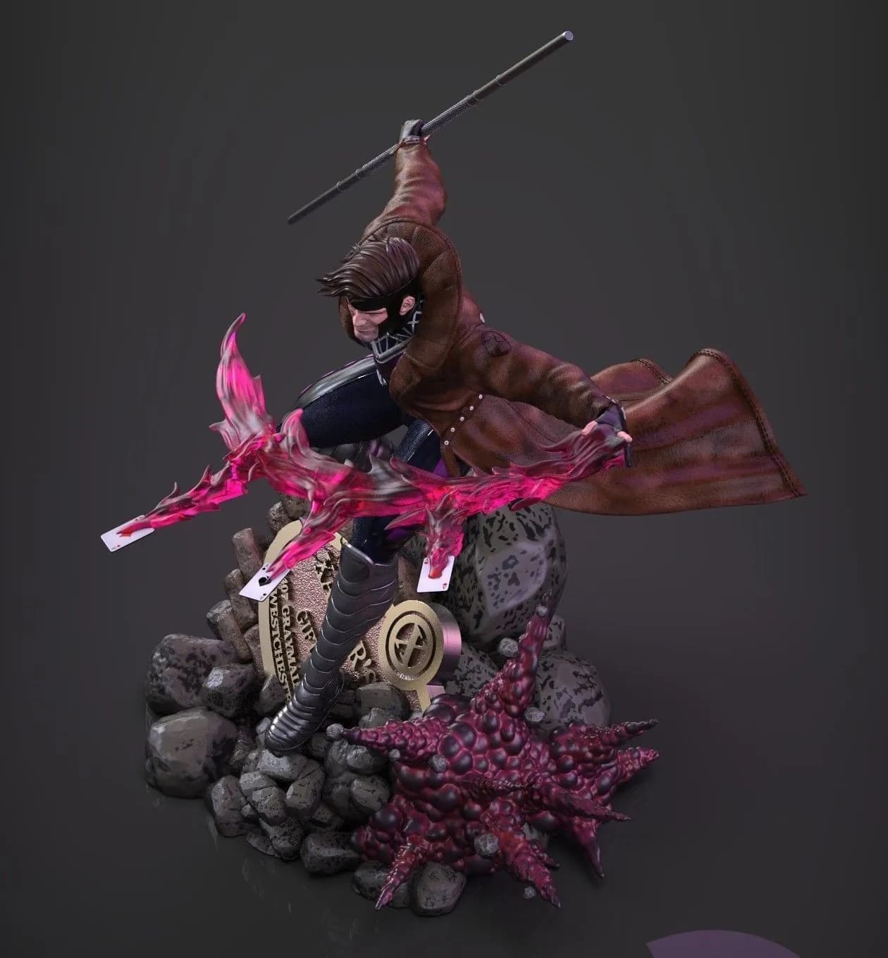 STL - Figura de Gambit render 4