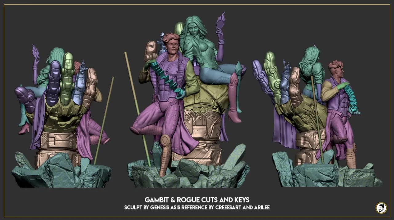 STL - Figura de Gambit y Rogue