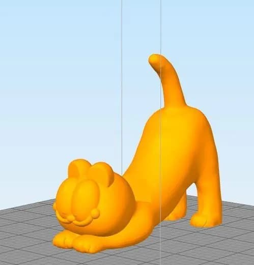 STL - Figura de Garfield estirándose