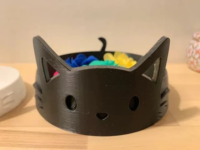 STL - Figura de gato con flores