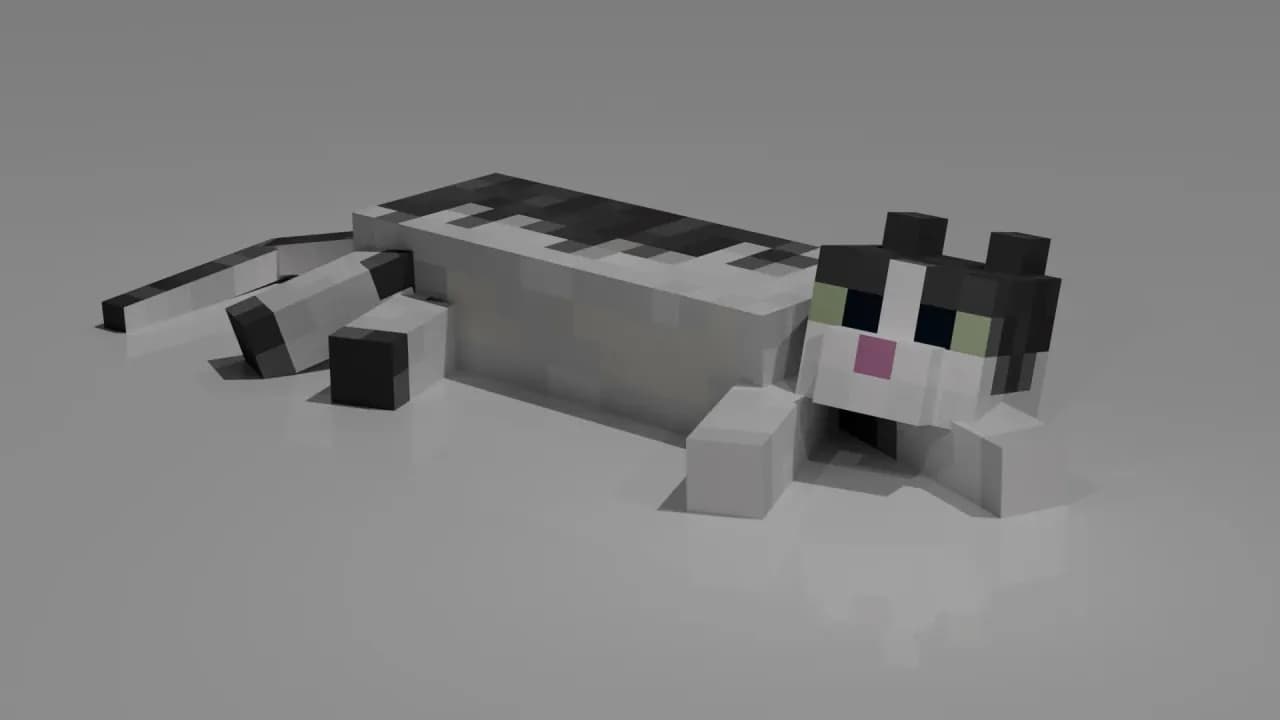 STL - Figura de gato de Minecraft