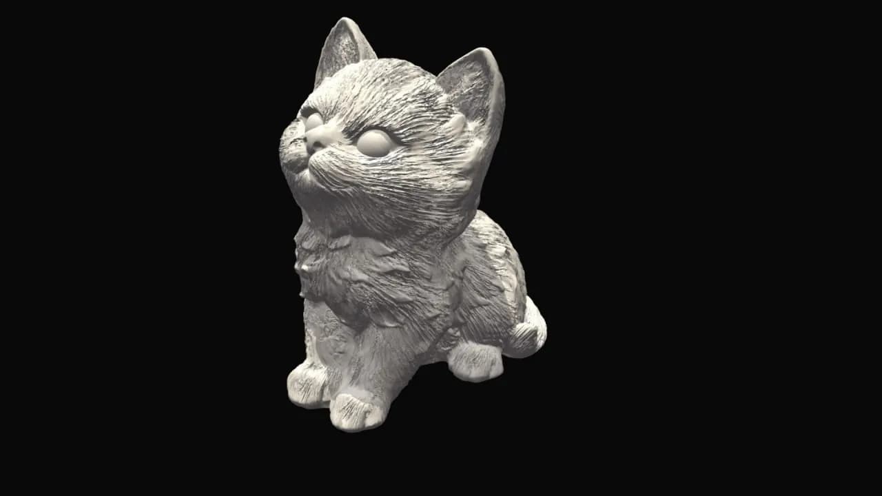 STL - Figura de Gato Detallada