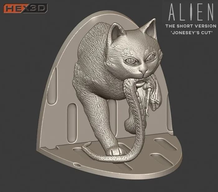 STL - Figura de Gato Jonesy de Alien render 2