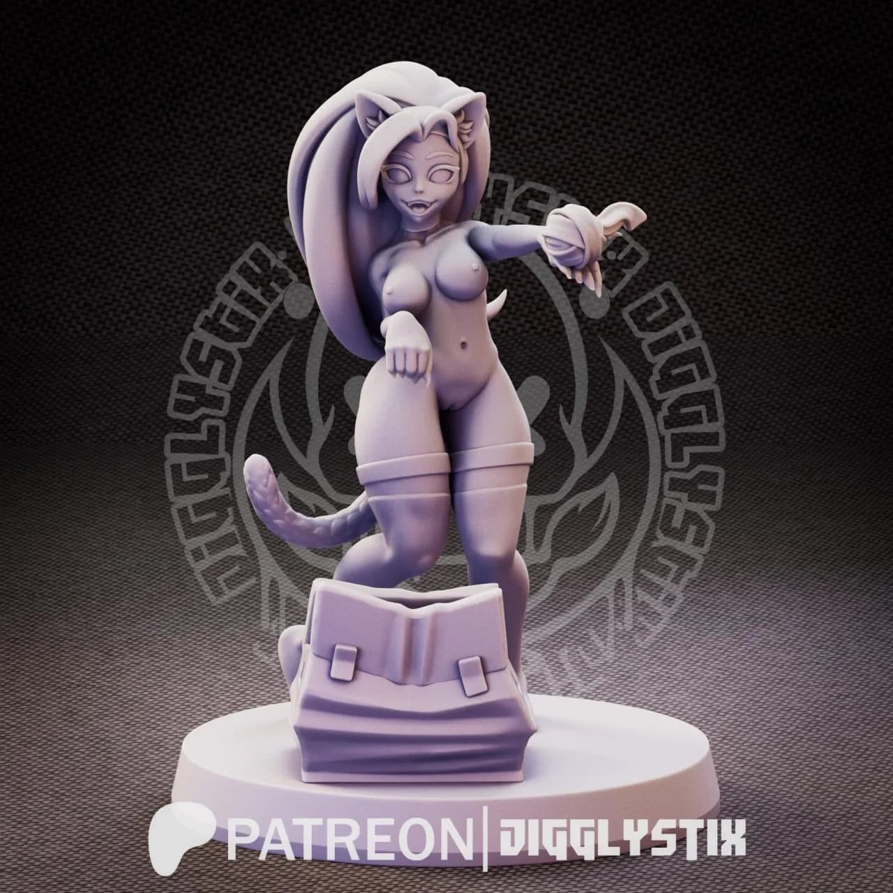STL - Figura de gato juguetón render 3