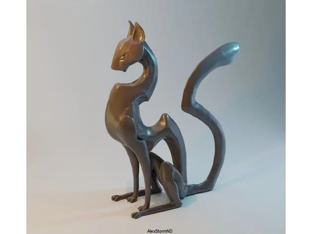 STL - Figura de gato meditando