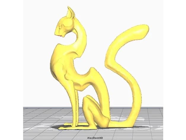 STL - Figura de gato meditando