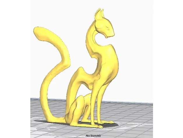 STL - Figura de gato meditando