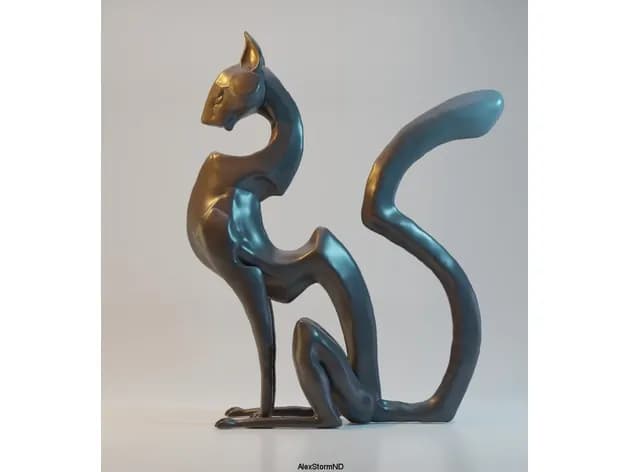 STL - Figura de gato meditando