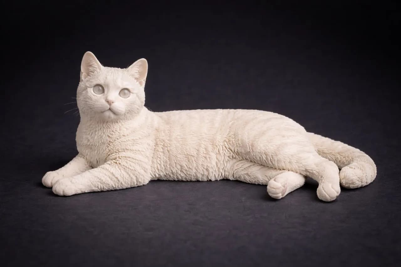STL - Figura de gato recostado