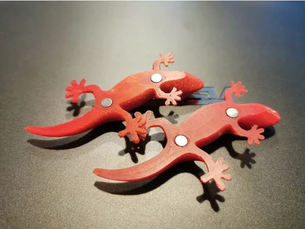 STL - Figura de Gecko con Imán render 4