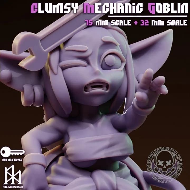STL - Figura de Goblin Mecánico Torpe