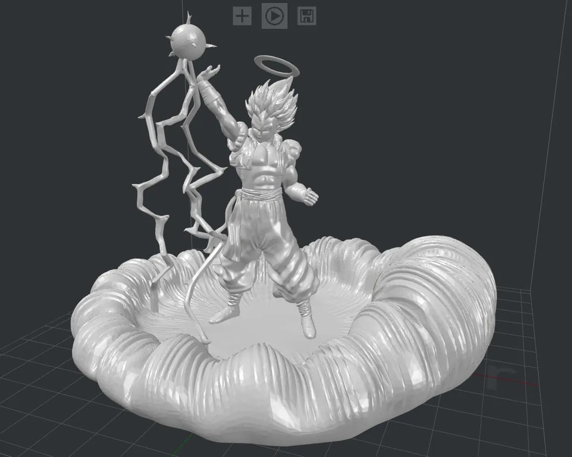 STL - Figura de Gogeta Super Saiyan 4 render 2