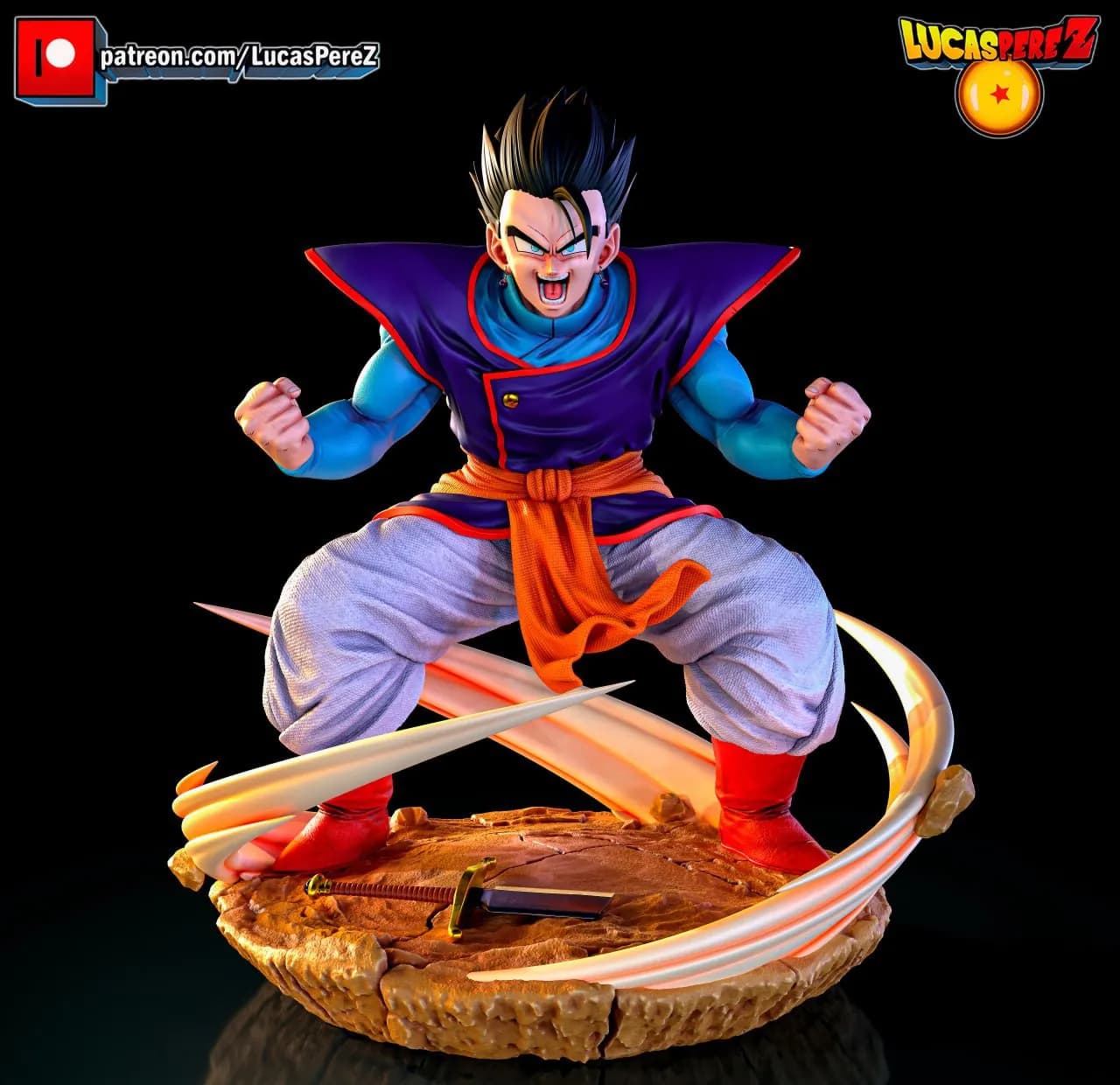 STL - Figura de Gohan estilo anime 2