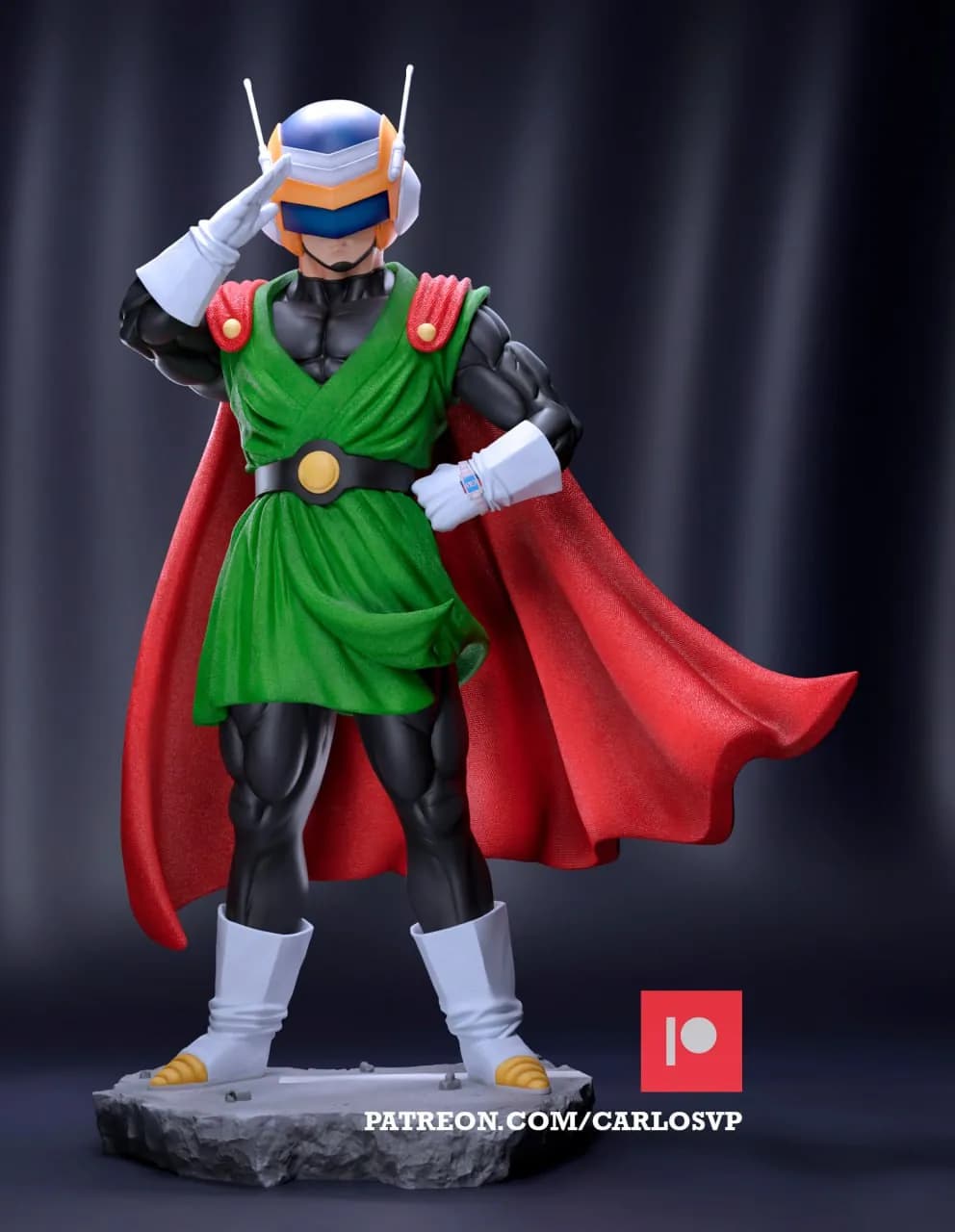 STL - Figura de Gohan Guerrero Saiyan render 4