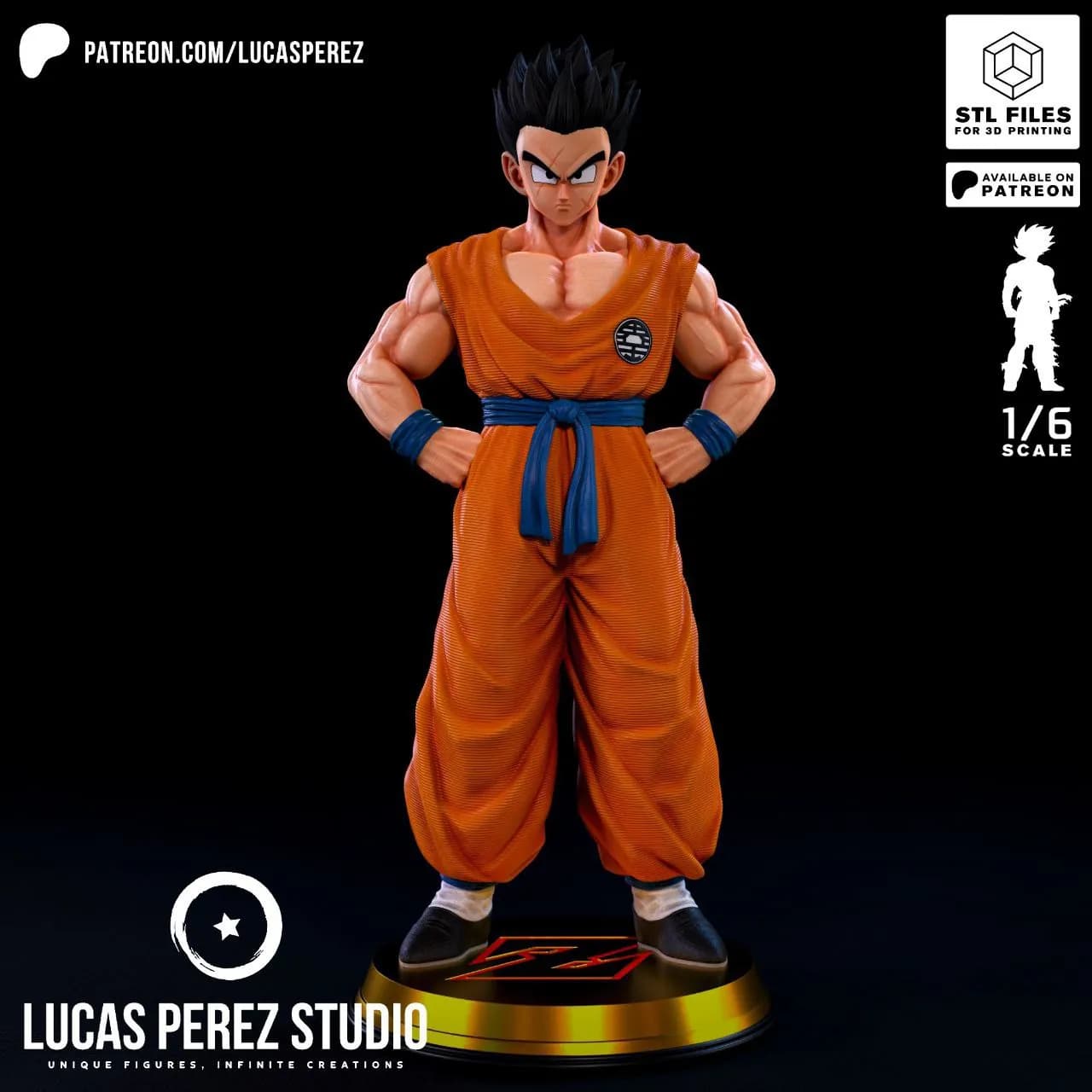 STL - Figura de Gohan Saiyajin render 2