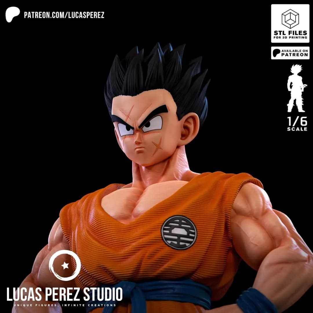 STL - Figura de Gohan Saiyajin render 3