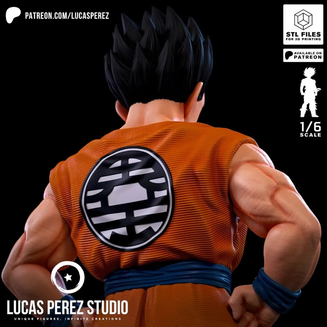 STL - Figura de Gohan Saiyajin render 4