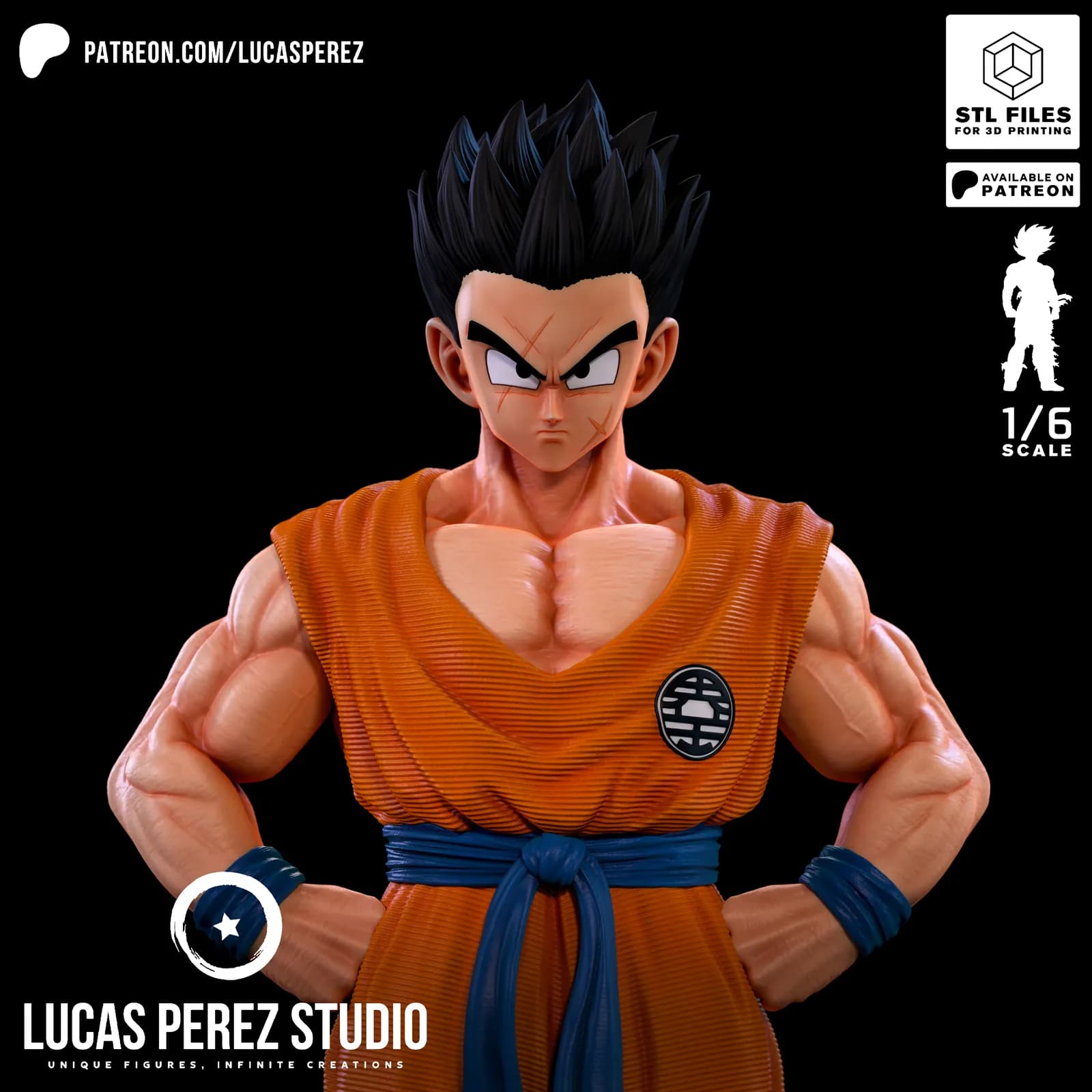 STL - Figura de Gohan Saiyajin render 5