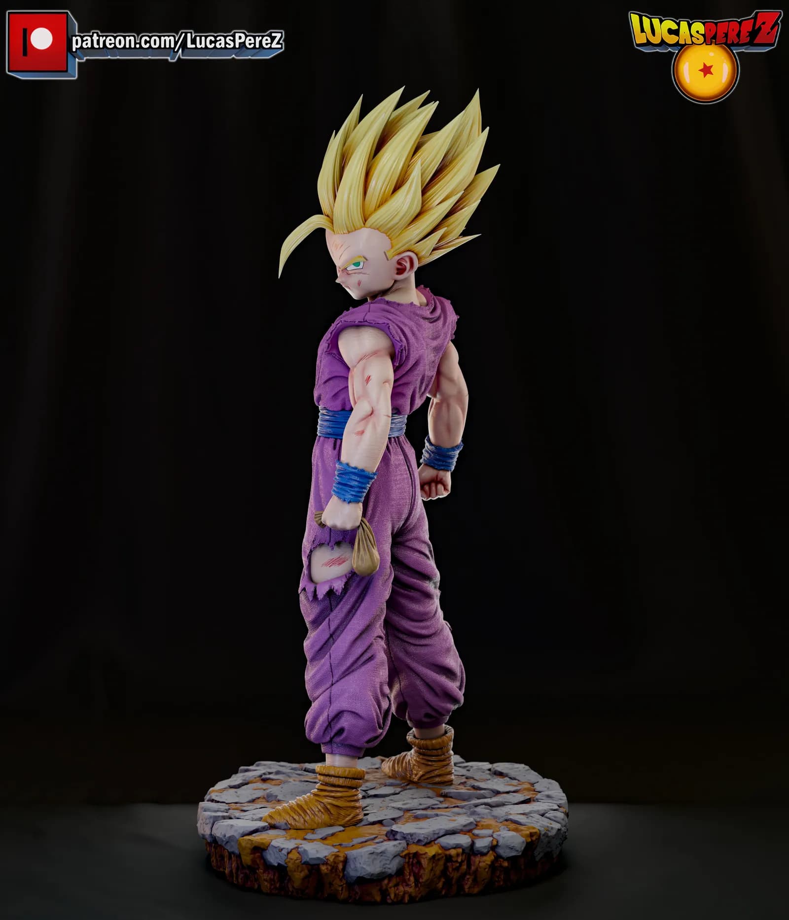 STL - Figura de Gohan SSJ2 render 2