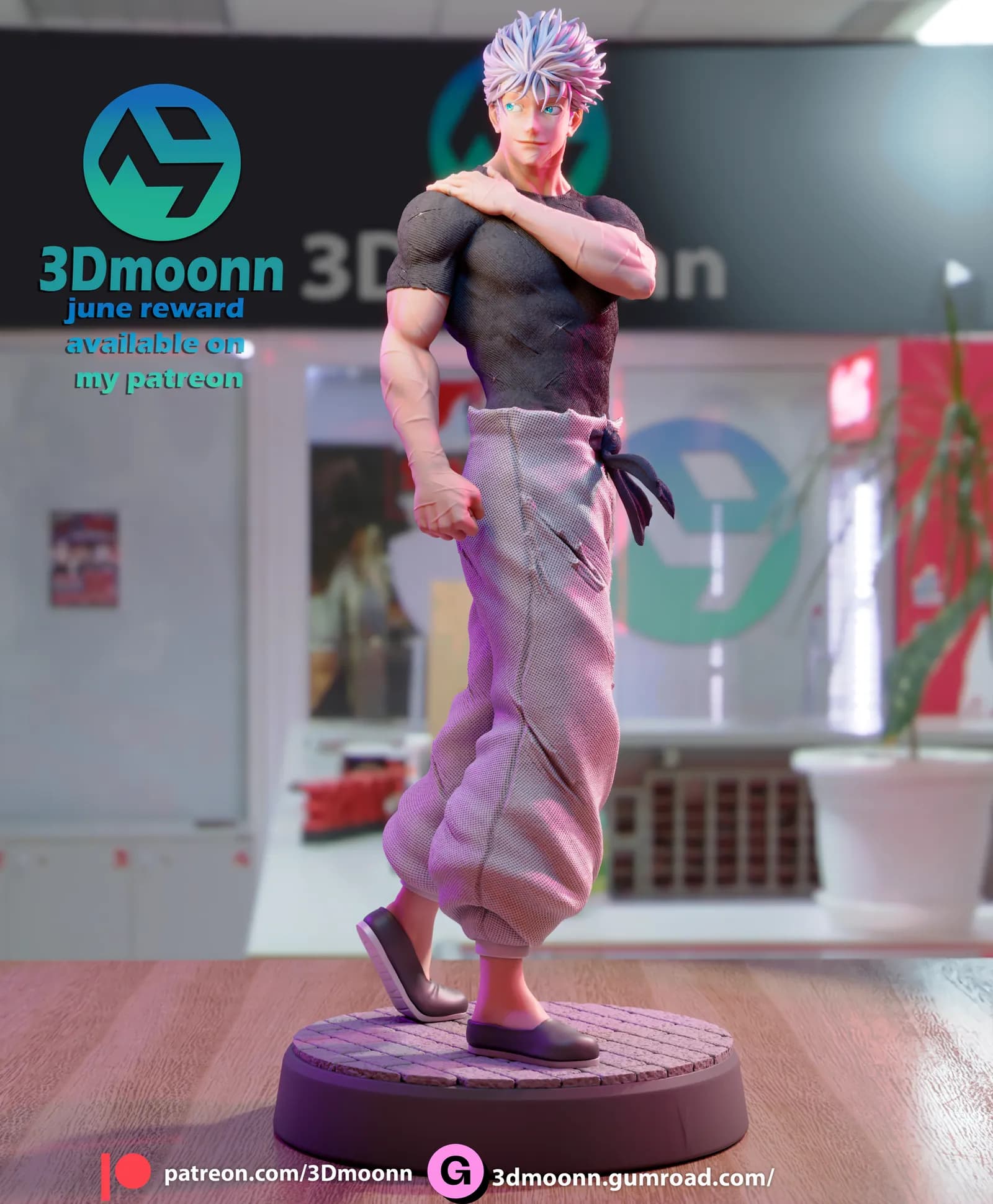 STL - Figura de Gojo Satoru render 4
