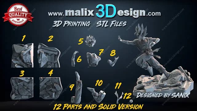 STL - Figura de Goku render 2