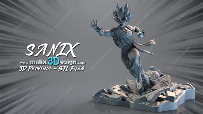STL - Figura de Goku render 4