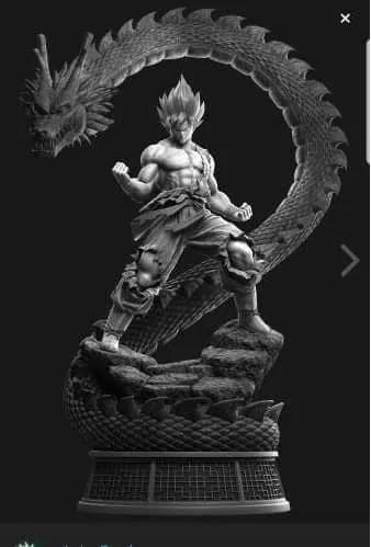 STL - Goku with Shenlong Figure
