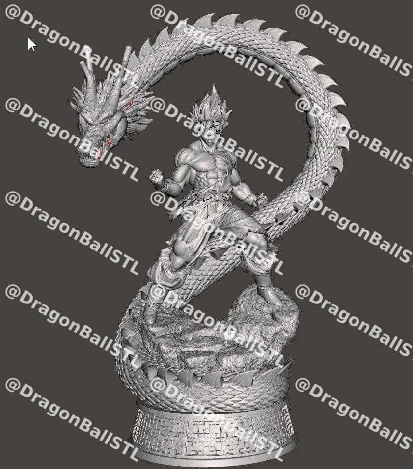 STL - Figura de Goku con Shenlong 2