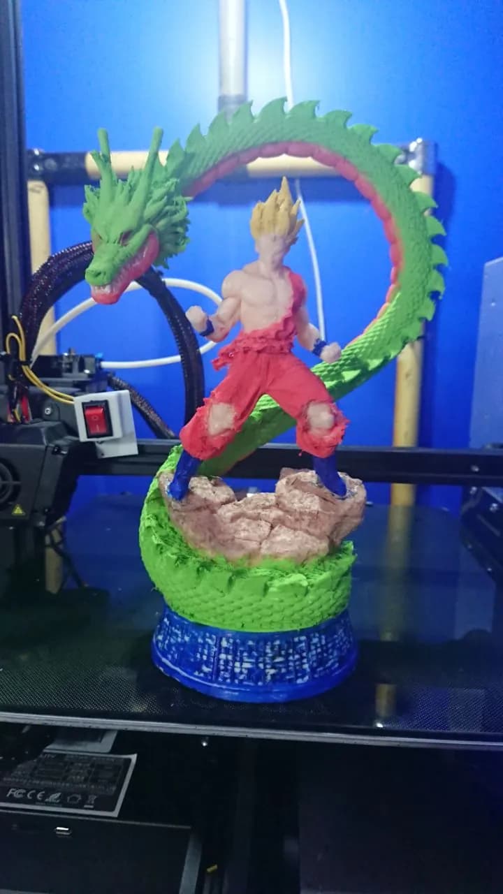 STL - Figura de Goku con Shenlong 3