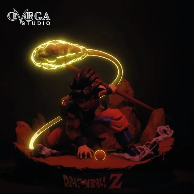 STL - Figura de Goku en pose de batalla render 2