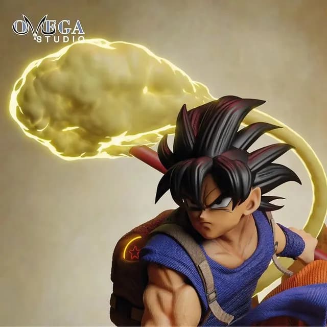 STL - Figura de Goku en pose de batalla render 3