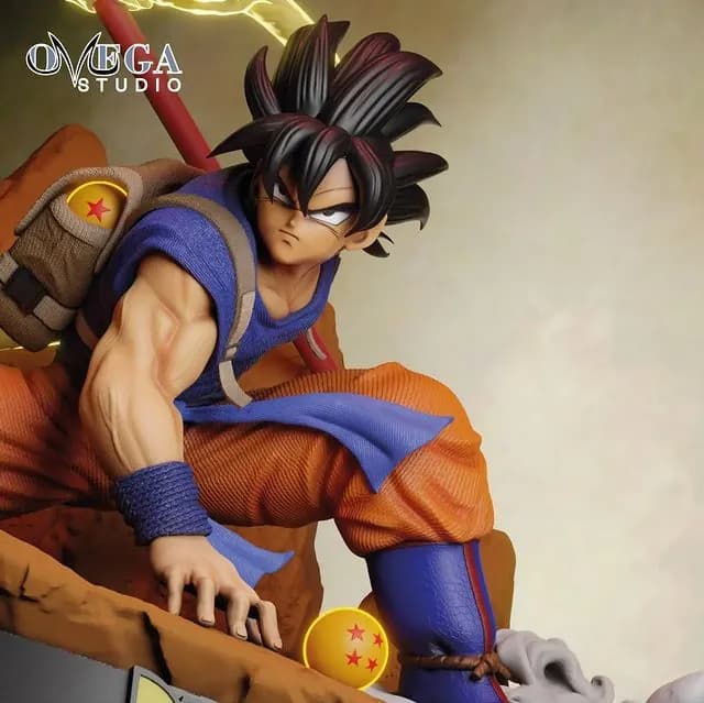 STL - Figura de Goku en pose de batalla render 4