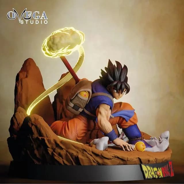 STL - Figura de Goku en pose de batalla render 5