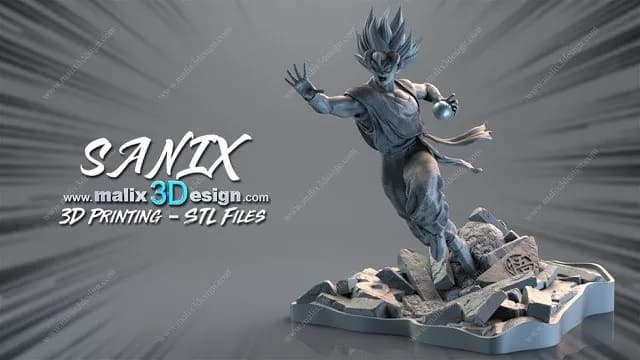 STL - Figura de Goku en pose de combate