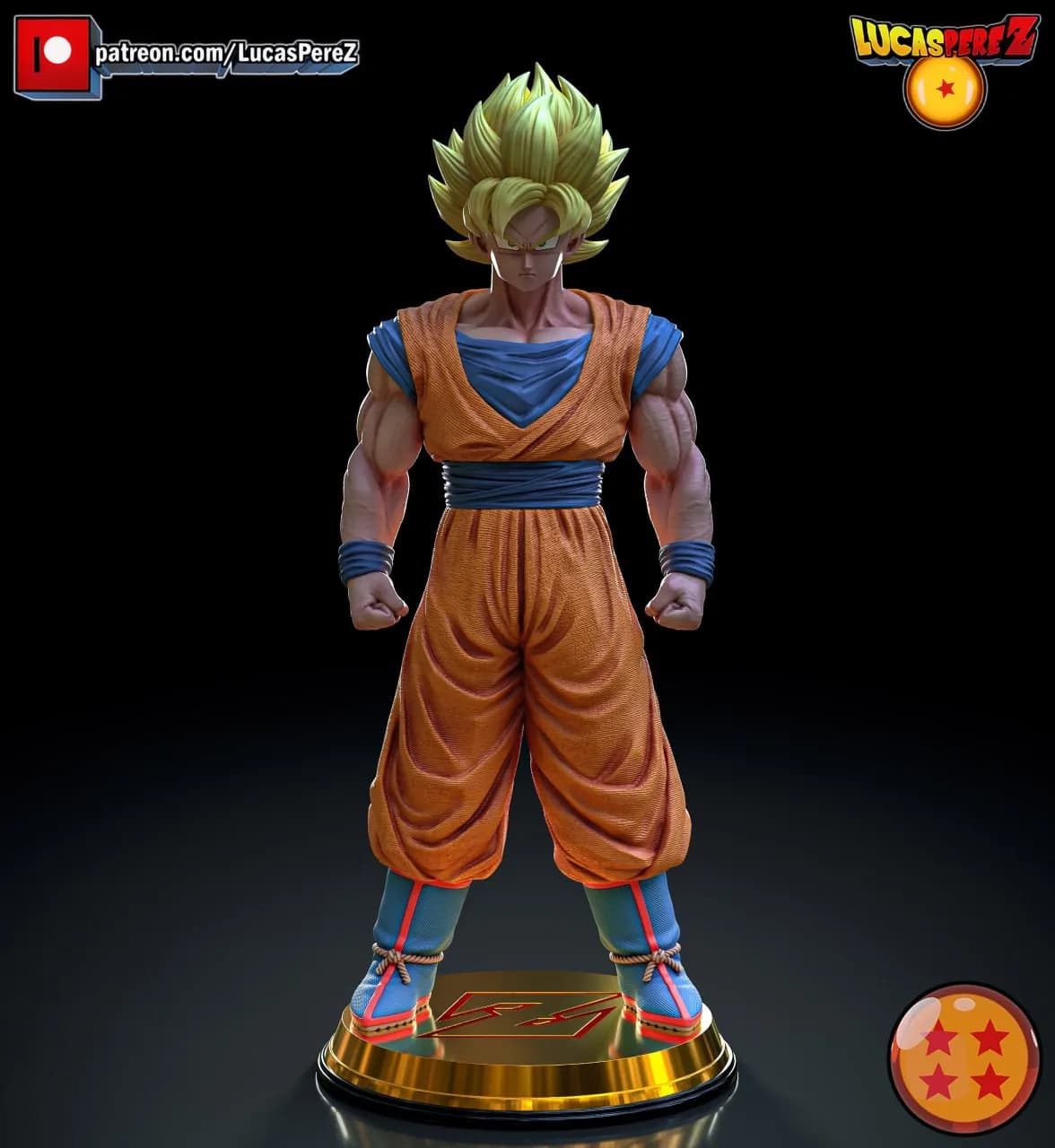 STL - Figura de Goku Guerrero Z render 2