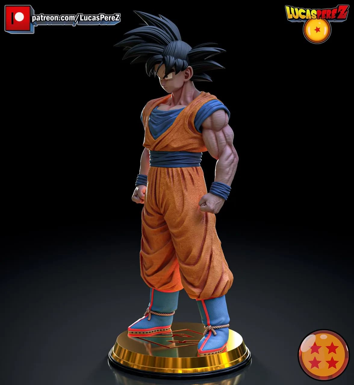 STL - Figura de Goku Guerrero Z render 3