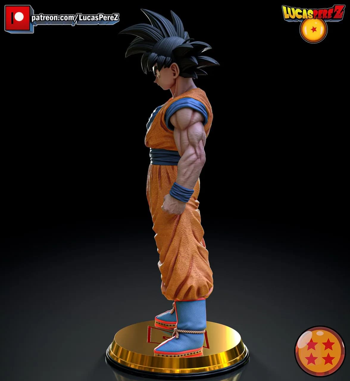 STL - Figura de Goku Guerrero Z render 4
