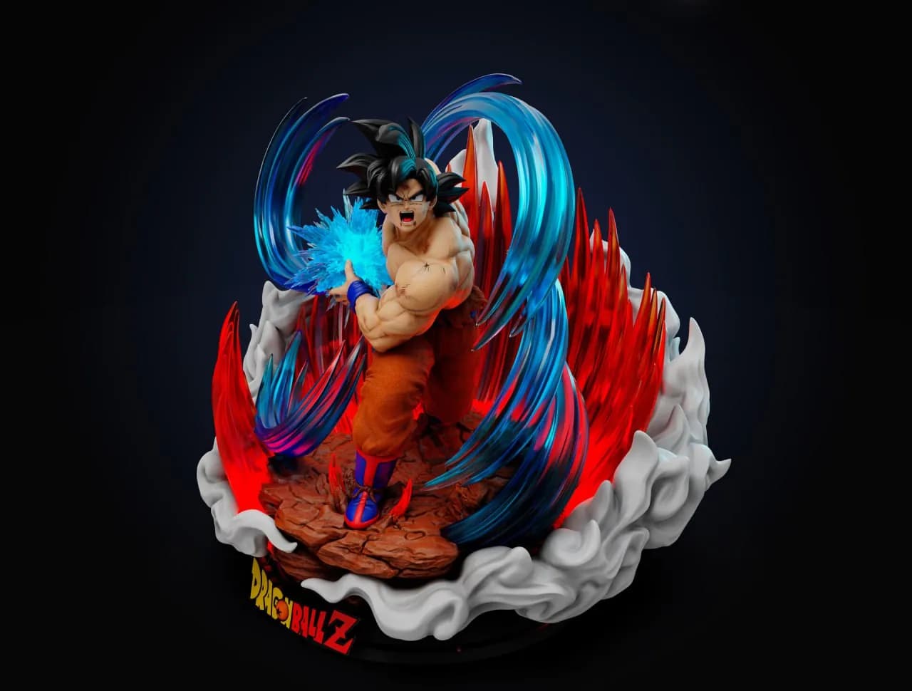 STL - Figura de Goku Kaioken render 2