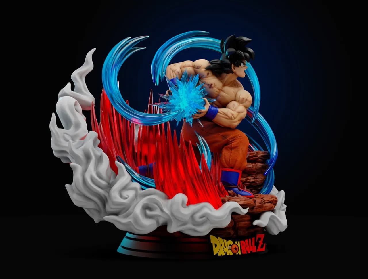 STL - Figura de Goku Kaioken render 4