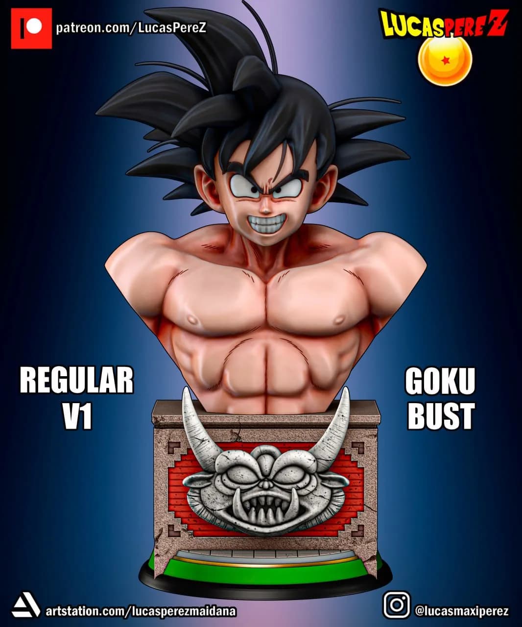 STL - Figura de Goku niño render 2