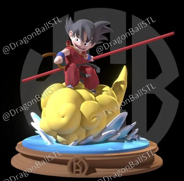 STL - Figura de Goku niño con bastón