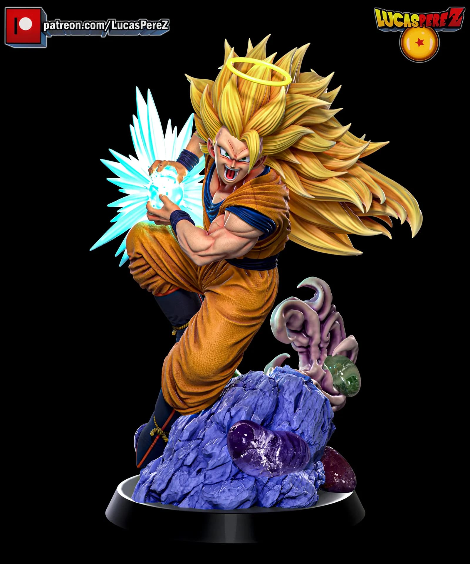 STL - Figura de Goku SSJ3 render 3